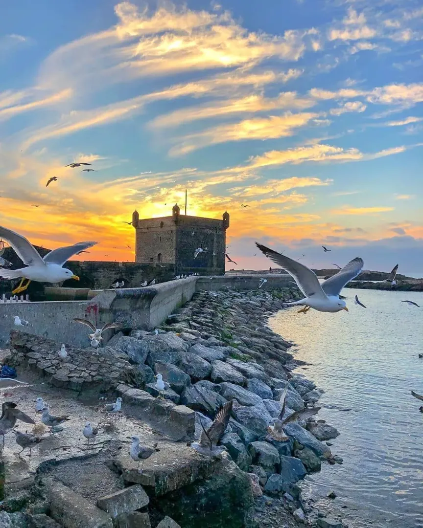 The fortress walls of Essaouira on the Atlantic coast